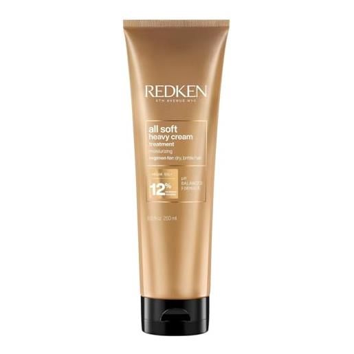 Redken maschera professionale heavy cream all soft, idratante per capelli secchi e fragili, 250 ml