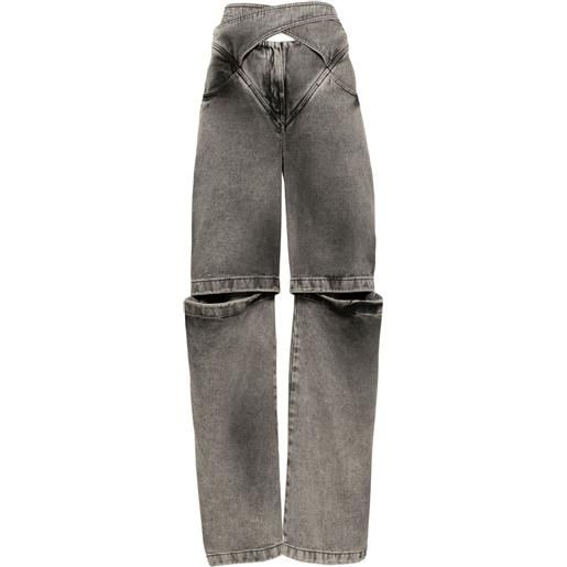 ALESSANDRO VIGILANTE jeans ampi con cut-out - grigio