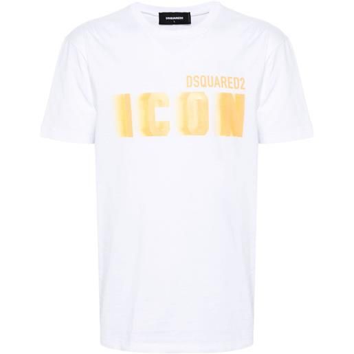 Dsquared2 t-shirt icon con stampa icon blur - bianco