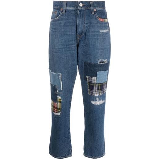 Polo Ralph Lauren jeans boyfriend con design patchwork - blu