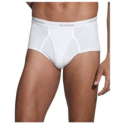 Hanes men's cotton white briefs with comfort flex waistband (pack of 6)