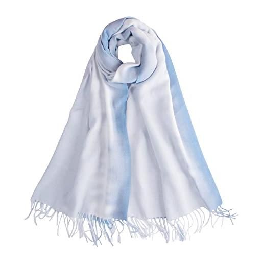 LumiSyne invernale sciarpa scialle in cashmere per donna cuciture a colori sfumata pashmina sciarpe con nappa lungo e grande sciarpe morbida calda wrap stole