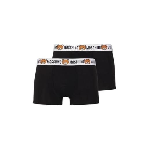 MOSCHINO underwear set 2 boxer con banda logo teddy nero