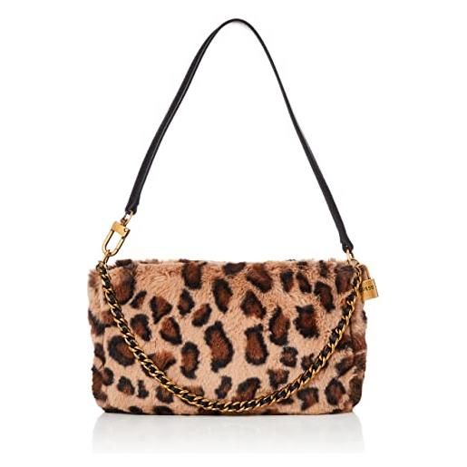 Guess katey luxe mini top zip shoulder bag leopard