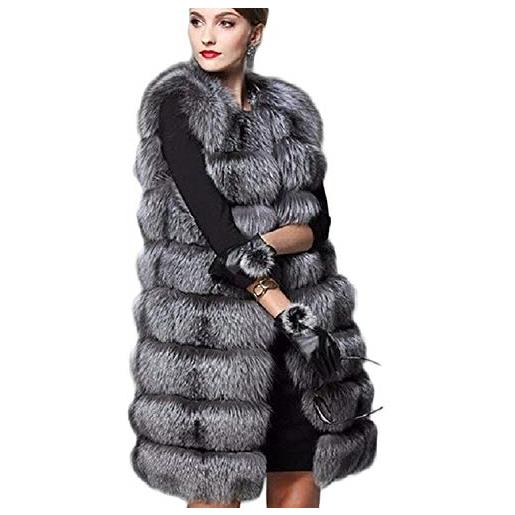 Huixin cappotti donna eleganti lunga pelliccia sintetica gilet invernali ragazza costume smanicato addensare caldo plush cappotto di pelliccia gilet di pelliccia giaccone prodotto plus