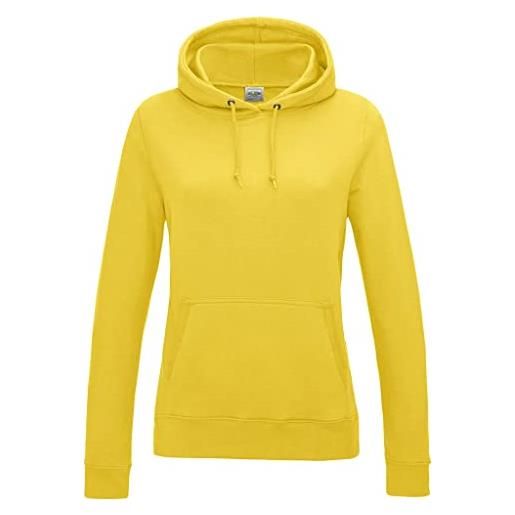 Awdis girlie college hoodie felpa, giallo (giallo sole), l donna