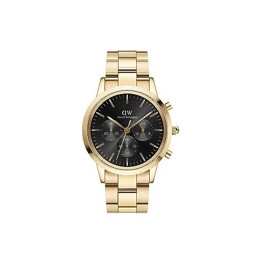 Daniel Wellington orologio iconic uomo, 42mm orologio da uomo, dw classico acciaio inox (316l) oro orologio uomo