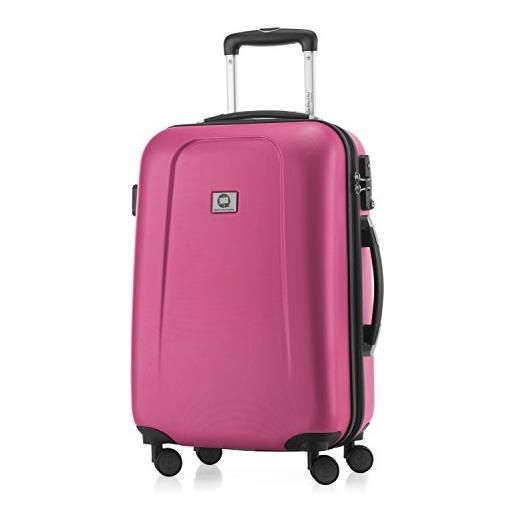 Hauptstadtkoffer - wedding - bagaglio a mano valigia trolley da cabina rigido tsa abs 4 ruote, 55 cm, 42 litri, rosa