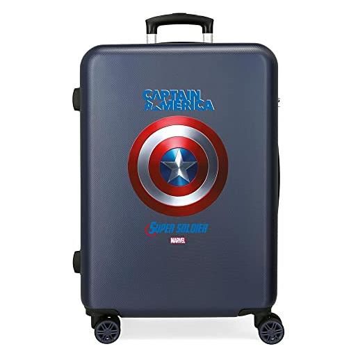Marvel avengers sky avengers valigia media azzurro 48x68x26 cms rigida abs chiusura a combinazione numerica 70l 3,7kgs 4 doppie ruote
