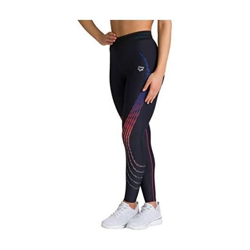 Arena w a-one long tights, donna, black-fluo red, xs