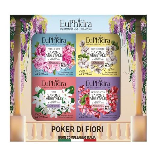 ZETA FARMACEUTICI SpA poker di fiori cofanetto euphidra 4 saponette mani