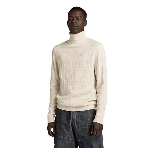 G-STAR RAW table structure turtle knitted sweater donna , beige (eggnog d23934-d167-g076), m