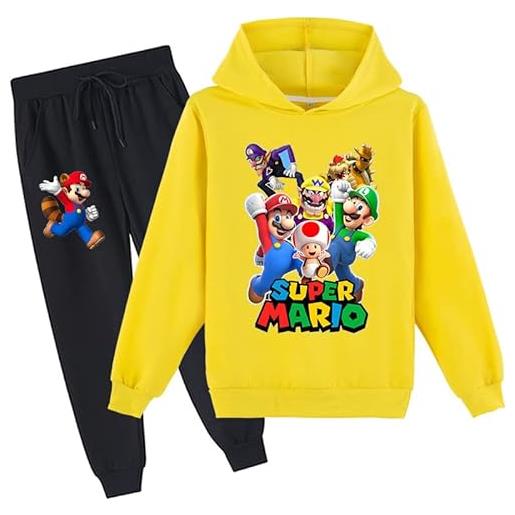 ZHANGYAOSHU cartoon pullover hoodie, pantaloni jogging, cartoon casual felpa a maniche lunghe per le ragazze ragazzi, 3-14 anni (a1,150cm)