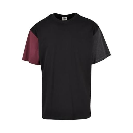 Urban Classics t-shirt organica oversize colorblock, grigio chiaro, xxxxxl uomo