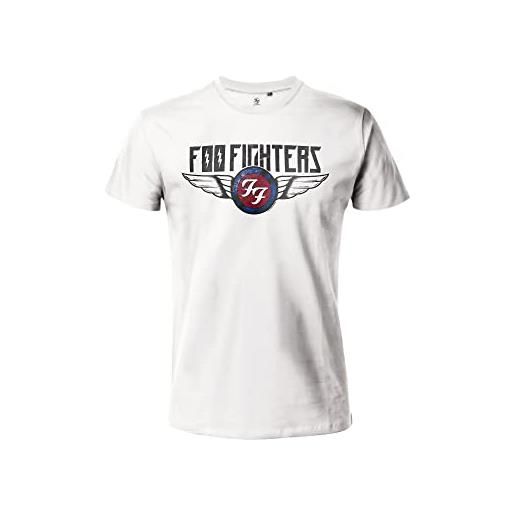 Merch Traffic t-shirt foo fighters ufficiale maglietta logo band musica rock bianca cotone unisex adulto ragazzo (xs)