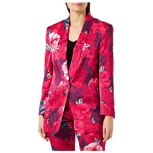 Pinko esagerato giacca satin stampa elegante da lavoro, yn3_mult. Fuxia/rosa, 42 donna