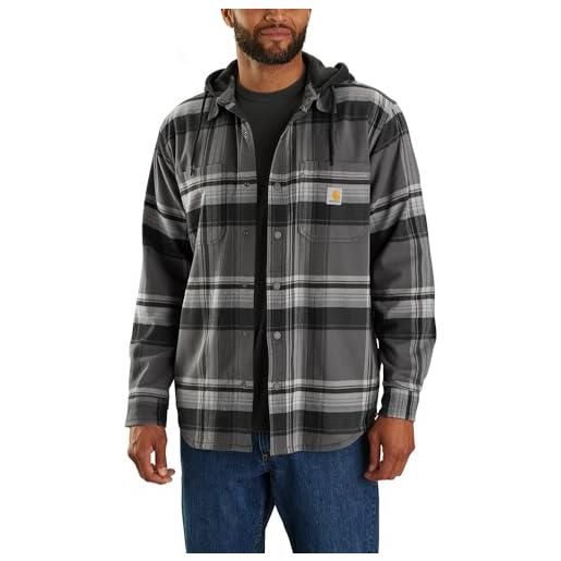 Carhartt giacca da mezza stagione flannel sherpa lined hooded, nero , l