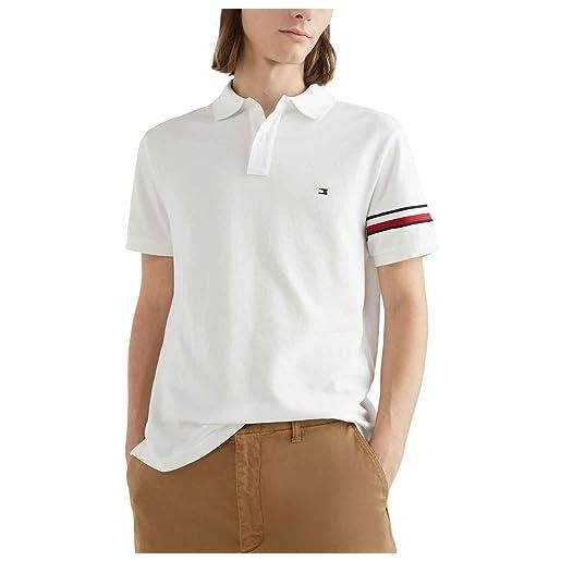 Tommy Hilfiger maglietta polo maniche corte uomo regular fit, bianco (white), m