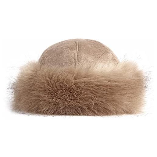DongBao cappello invernale da donna cappello da esterno in pelliccia sintetica cappello da cosacco russo per caccia, sci, corsa, berretto caldo da donna, regalo di natale