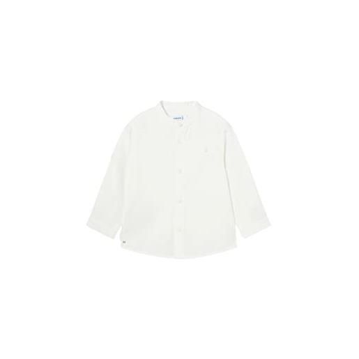 Mayoral camicia m/l c/coreana lino per bimbo bianco 12 mesi (80cm)