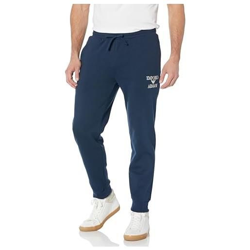 Emporio Armani uomo trousers iconic terry pantaloni felpati, blu marino, m