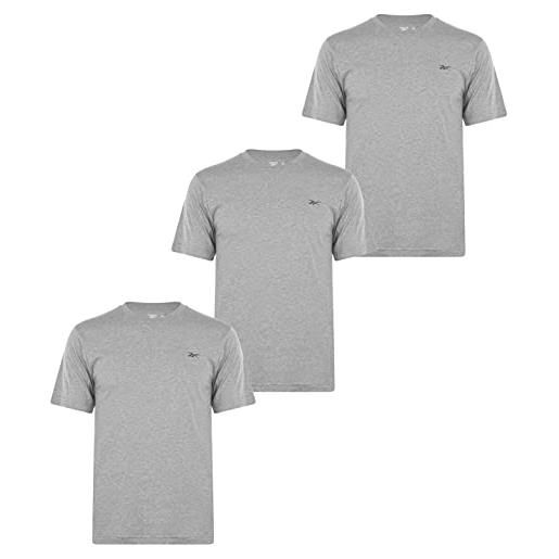 Reebok maglietta girocollo a maniche corte t-shirt, grigio, s uomo