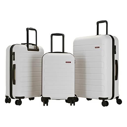 GinzaTravel valigia con 4 ruote a doppio filatore hard shell bagaglio a mano piccolo 50 pollici/medio/24 pollici/28 pollici durevole carrello da viaggio antigraffio, set of 3, valigia