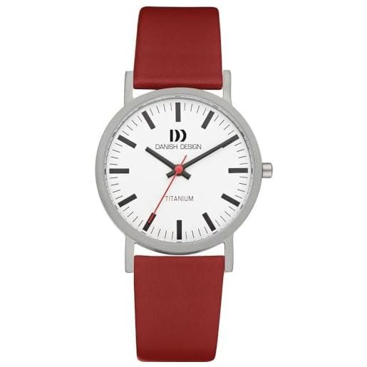 Danish Design 3316322 - orologio da polso uomo, pelle, colore: rosso