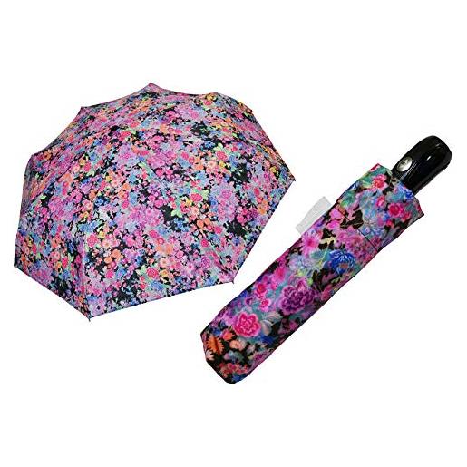 Ferrè gianfranco Ferrè ombrello donna automatico apri-chiudi duomatic, alluminio e fibra di vetro, antivento. Fatto a mano in croazia (fiori fuxia)