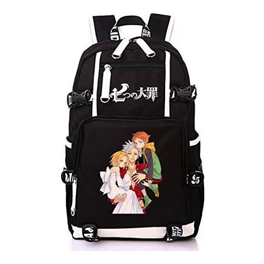 WANHONGYUE the seven deadly sins anime laptop backpack borsa da scuola zaino studente zaini casual viaggio zainetto nero-15