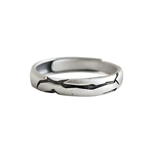 BCughia anello fidanzamento, anello x uomo con mare e roccia argento sterling anniversario anelli regolabili per uomo e donna