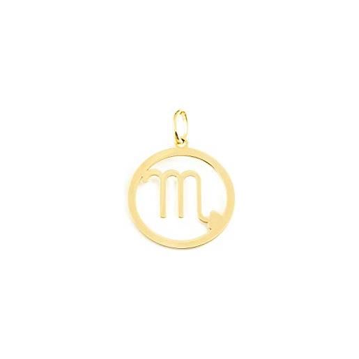 Monde Petit mondepetit - pendente ciondolo brillante oroscopo scorpione oro giallo 9k - scatola regalo - certificato di garanzia
