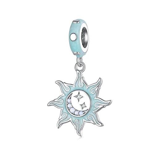 luvhaha opale sun moon star charms astrolabe charms argento sterling sunshine charms pendant fit pandora charms braccialetto collana per le donne
