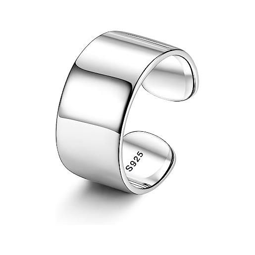 Chriscoco anelli donna argento 925 anello regolabile anello a fascia fedine fidanzamento per donna 10mm