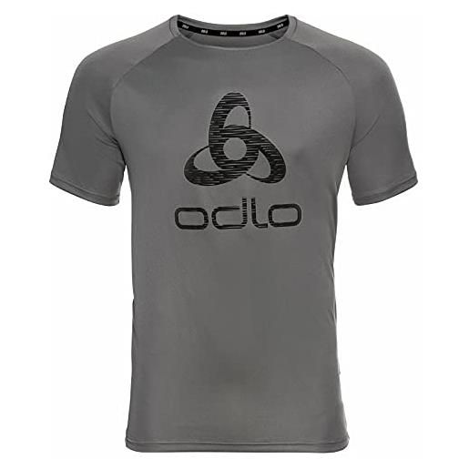 Odlo essential print - maglietta da uomo Odlo steel grey - graphic ss21 s