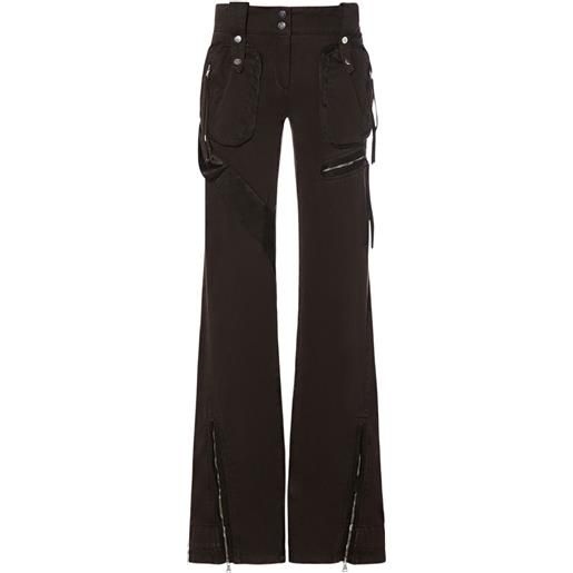 BLUMARINE pantaloni cargo in denim di cotone / zip