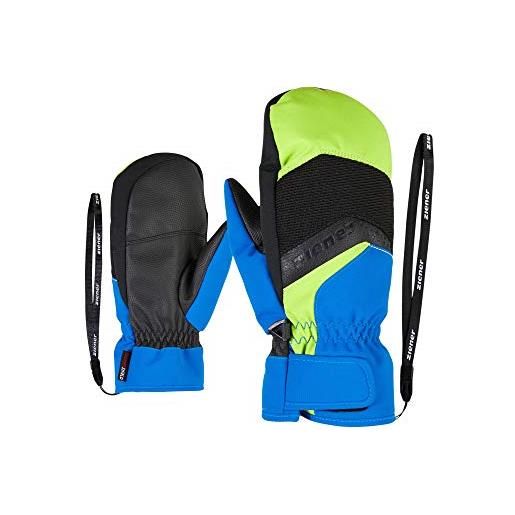 Ziener labinos as(r) mitten glove junior, guanti da sci/sport invernali, impermeabili, traspiranti. Bambino, persiano blu, 5
