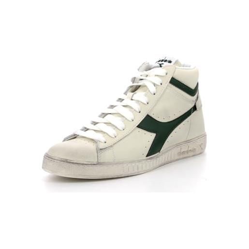 Diadora game l high waxed, sneaker unisex - adulto, bianco white white white, 38 eu