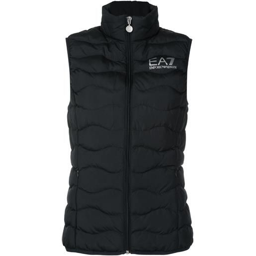 Ea7 Emporio Armani gilet imbottito con zip - nero