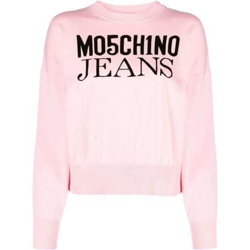 MOSCHINO JEANS maglione con ricamo - rosa
