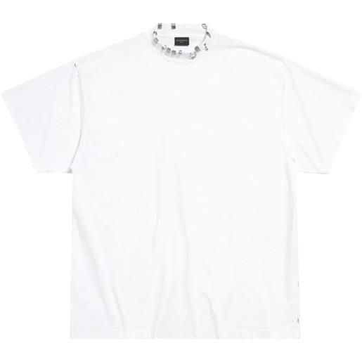 Balenciaga t-shirt con effetto vissuto - bianco