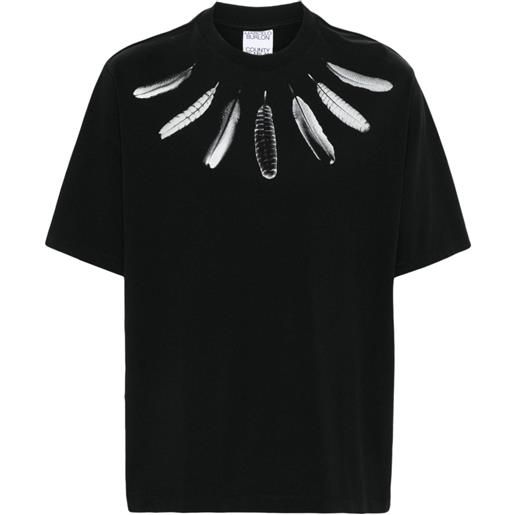 Marcelo Burlon County of Milan t-shirt collar feathers - nero