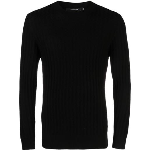 Tagliatore maglione gene con motivo a zigzag - nero