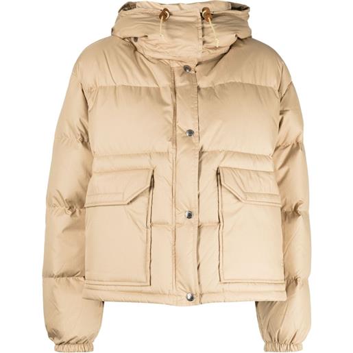 The North Face hooded button-up padded jacket - marrone
