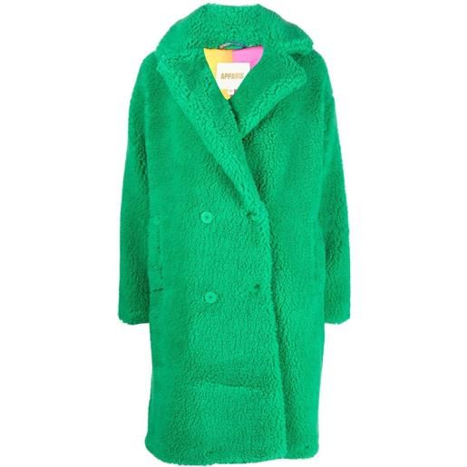 Apparis cappotto doppiopetto in finta pelliccia - verde