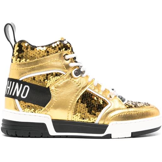Moschino sneakers alte con paillettes - oro