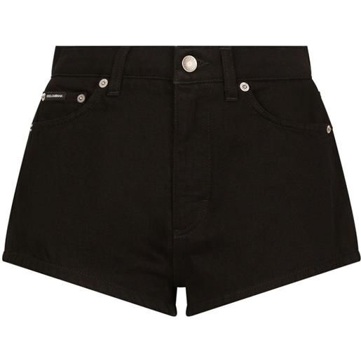 Dolce & Gabbana shorts denim con applicazione - nero