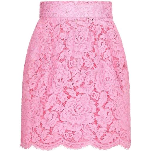 Dolce & Gabbana minigonna in pizzo a fiori - rosa