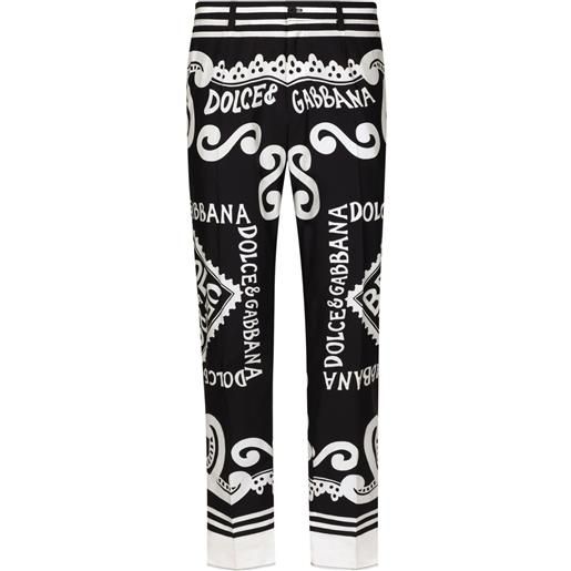 Dolce & Gabbana pantaloni sportivi marina con stampa - nero