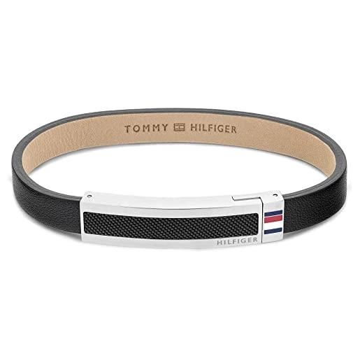 Tommy Hilfiger jewelry braccialetto da uomo in pelle nero - 2790398